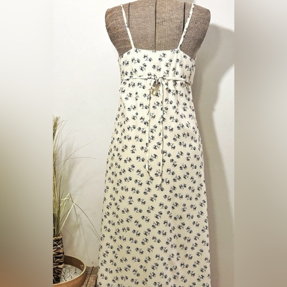 NWT Emerson Fry Sundress Franny Rose Tie Waist Adjustable Straps Lined Midi XS - Picture 4 of 5